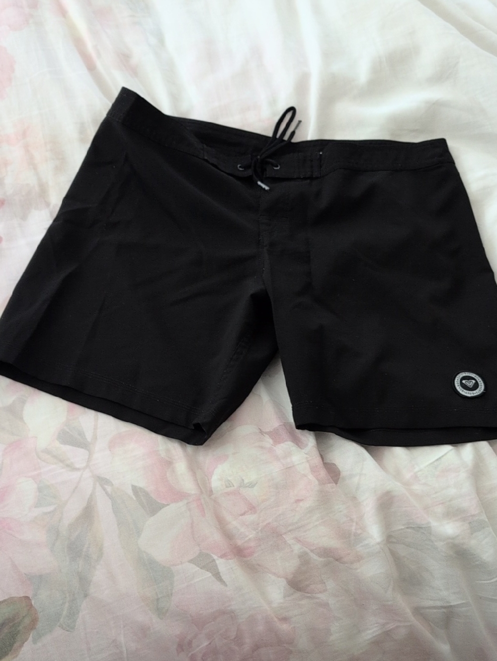Roxy Women’s Black Swim Board Shorts with Drawstring Waist
